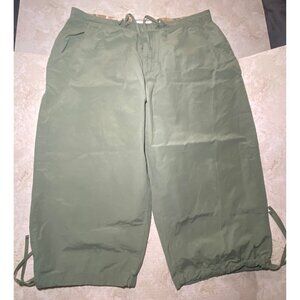 Women’s Pacific Girl Green Drawstring Streetwear Y2K Capri Pants X-Large‎